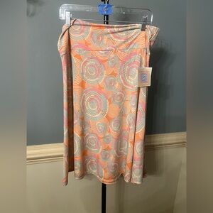 LuLaRoe A-Line Skirt‎ in Orange and Pink Swirls